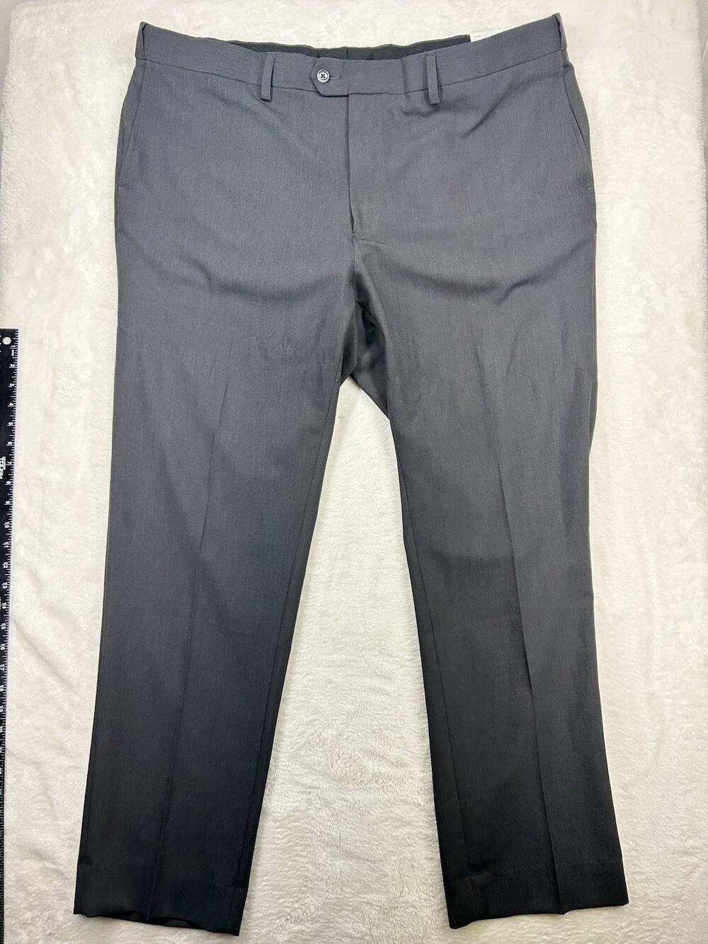 NEW GS Perfect Fit Pants Mens 46x32 Navy Blue Modern Fit Dress Slacks